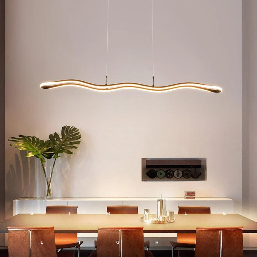 Modern LED Wave Chandelier -Bathlova