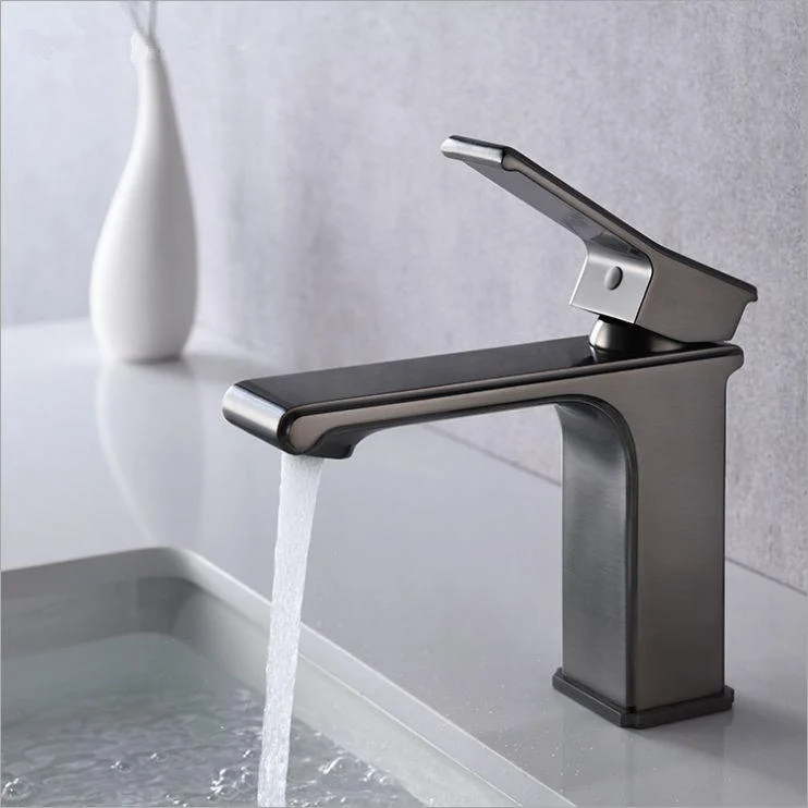 Modern Lever Handles Sink Tap Chrome Square Bathroom Sink Tap -Bathlova