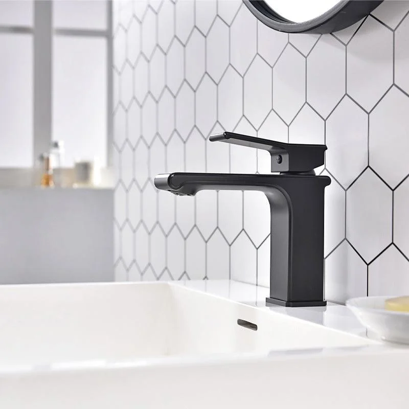 Modern Lever Handles Sink Tap Chrome Square Bathroom Sink Tap -Bathlova