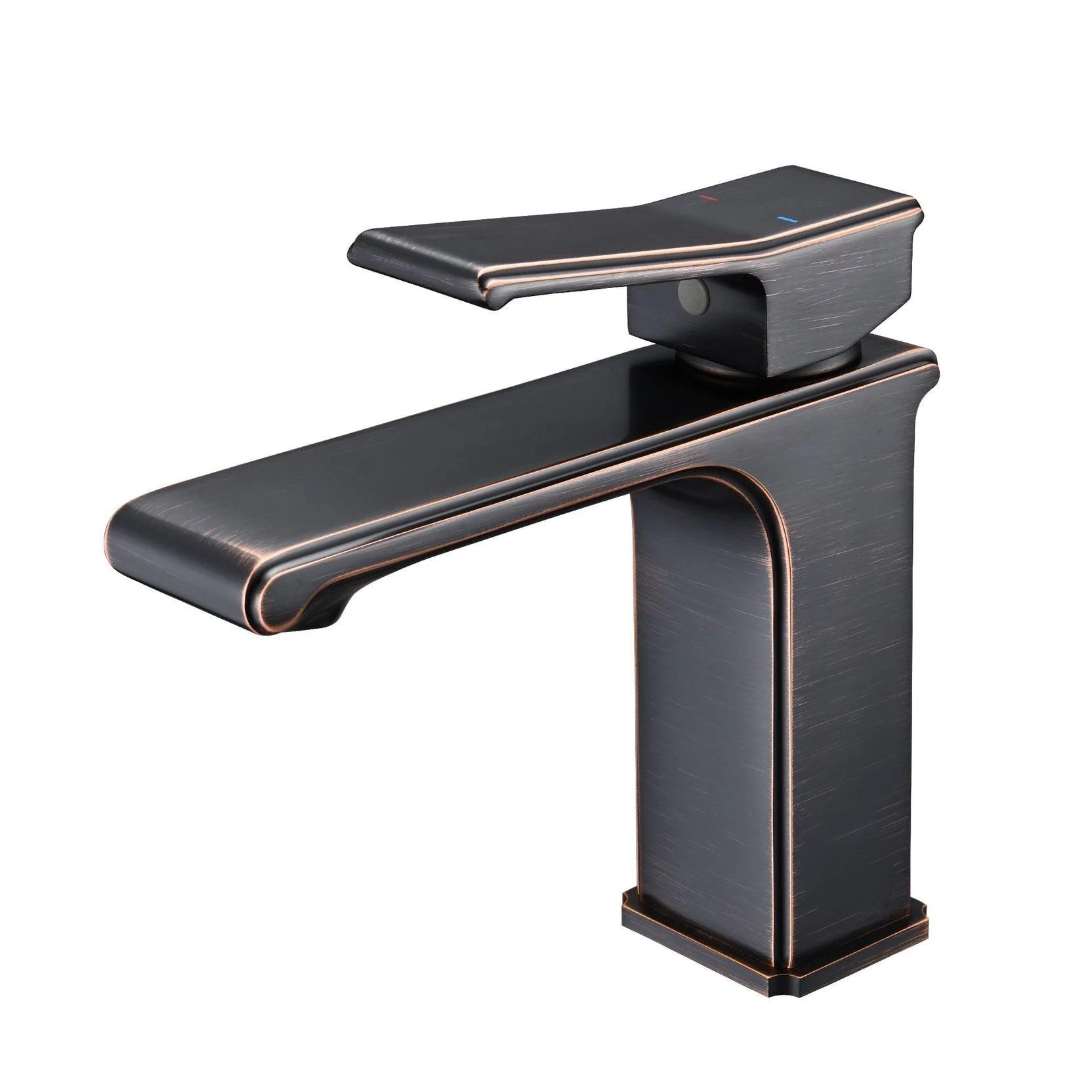 Modern Lever Handles Sink Tap Chrome Square Bathroom Sink Tap -Bathlova