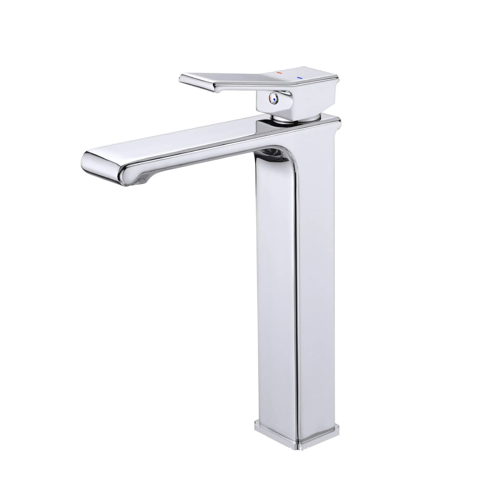 Modern Lever Handles Sink Tap Chrome Square Bathroom Sink Tap -Bathlova