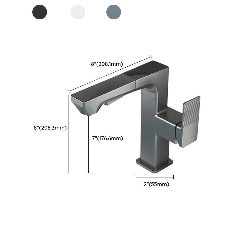 Modern Lever Handles Sink Tap With Digital Display Square Brass Bathroom Sink Tap -Bathlova