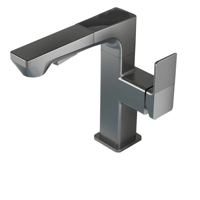 Modern Lever Handles Sink Tap With Digital Display Square Brass Bathroom Sink Tap -Bathlova