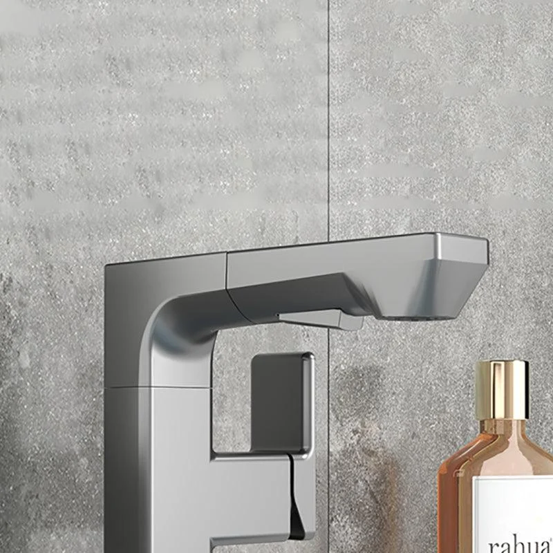 Modern Lever Handles Sink Tap With Digital Display Square Brass Bathroom Sink Tap -Bathlova