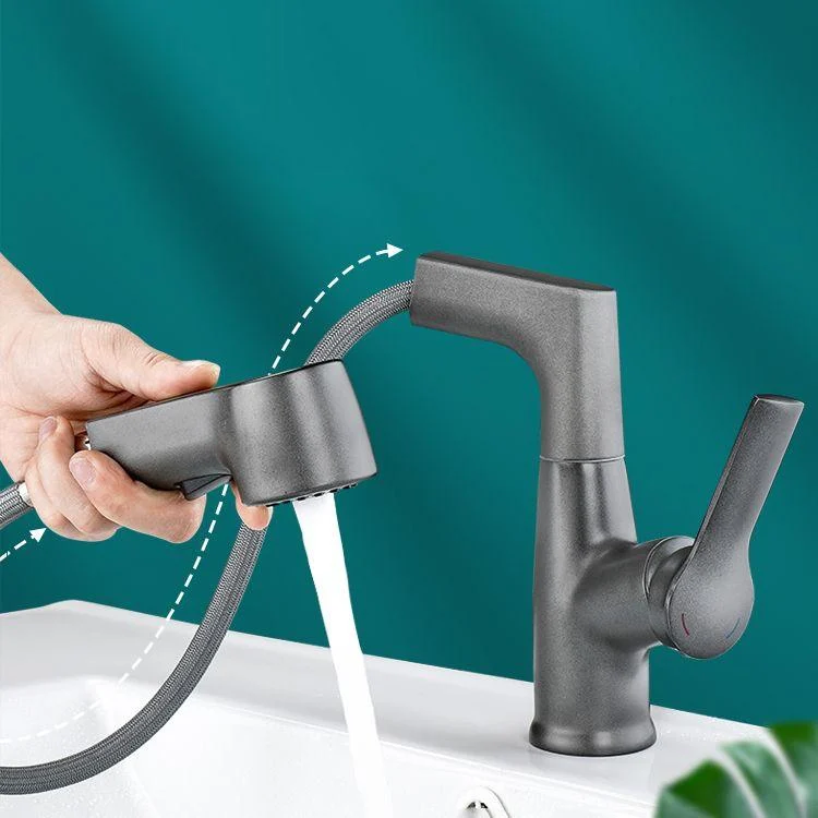 Modern Low Arc Sink Tap with Single Handle Bathroom Lifting Tap -Bathlova