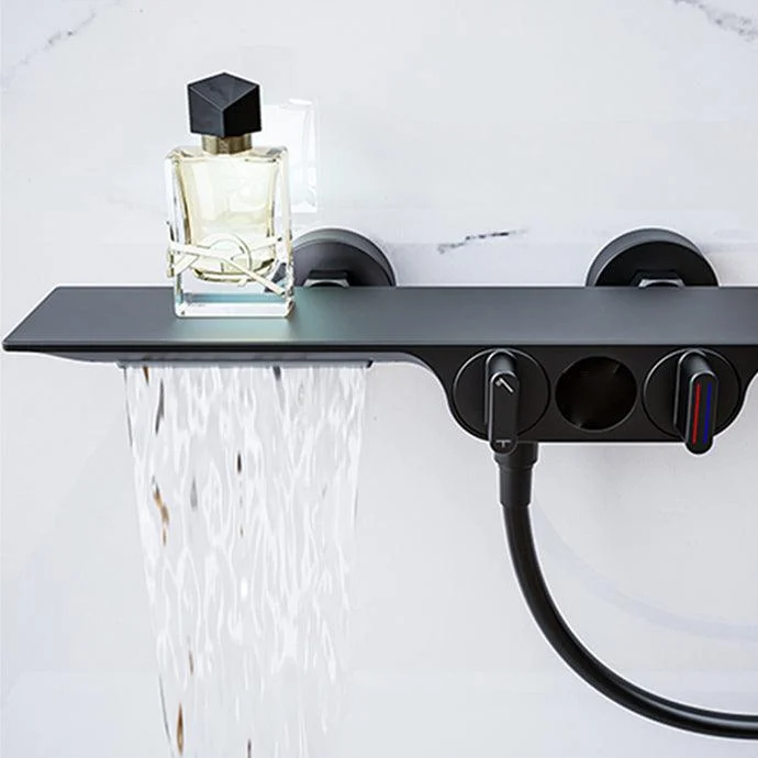 Modern Low Arc Tub Tap Knob Handles Wall Mount Bathroom Tap -Bathlova