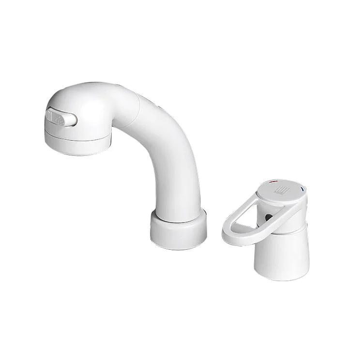 Modern Low Profile Kitchen Tap Bathroom Sink Tap in White -Bathlova