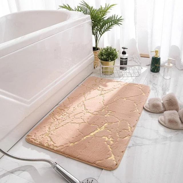 Modern Marble Bath Mat -Bathlova