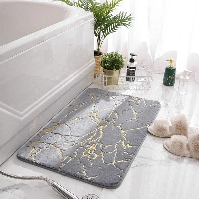 Modern Marble Bath Mat -Bathlova