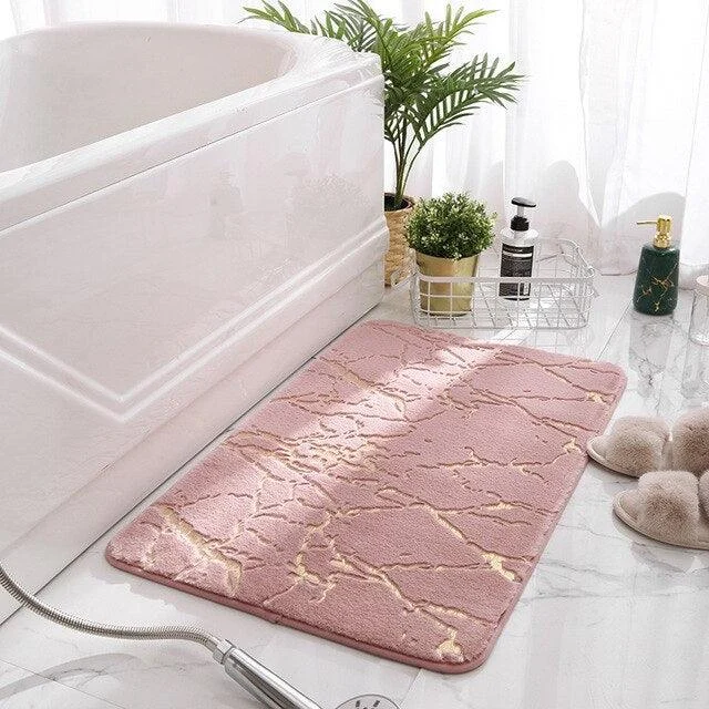 Modern Marble Bath Mat -Bathlova