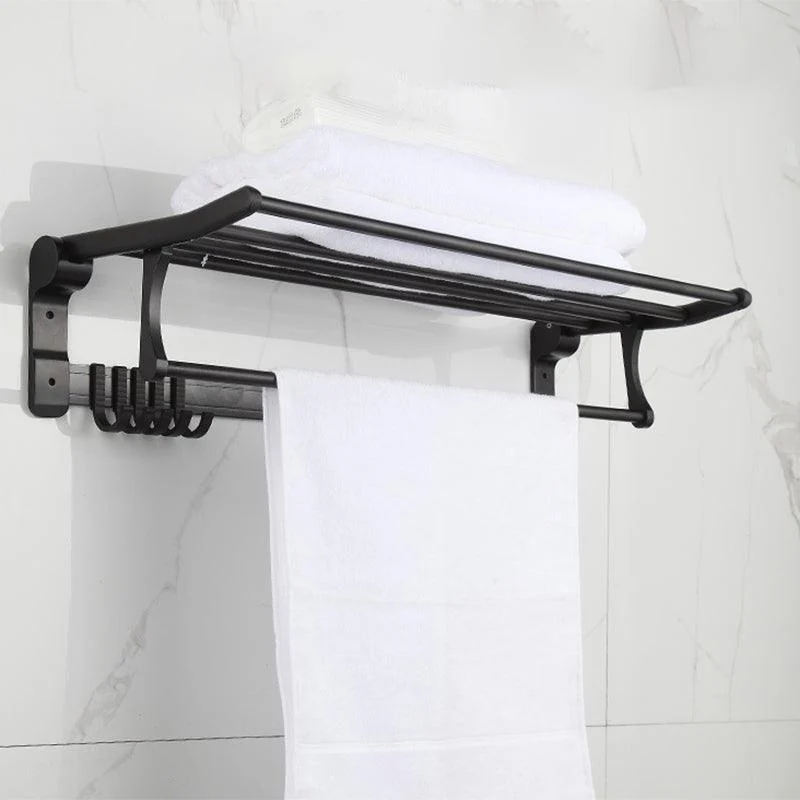 Modern Matte Black Bath Shelf Paper Holder Bathroom Accessory Kit -Bathlova