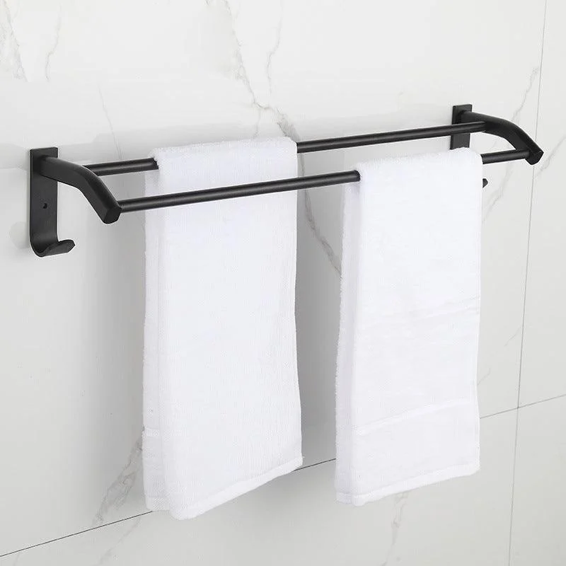 Modern Matte Black Bath Shelf Paper Holder Bathroom Accessory Kit -Bathlova