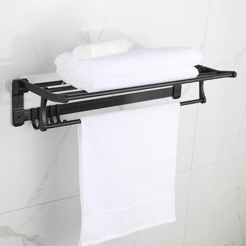 Modern Matte Black Bath Shelf Paper Holder Bathroom Accessory Kit -Bathlova