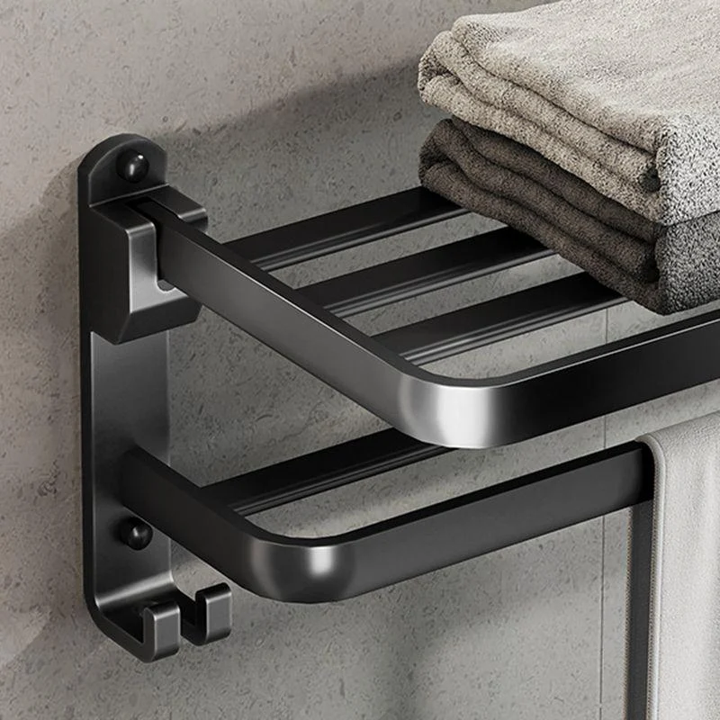 Modern Matte Black Bathroom Accessory Set Towel Bar/Paper Holder/Robe Hook Included -Bathlova