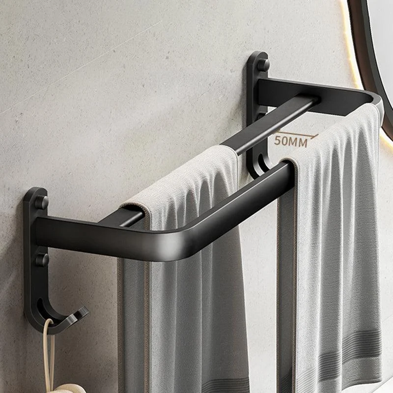 Modern Matte Black Bathroom Accessory Set Towel Bar/Paper Holder/Robe Hook Included -Bathlova