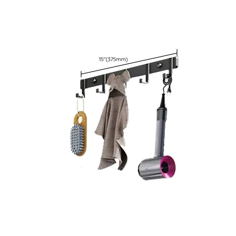 Modern Matte Black Bathroom Accessory Set Towel Bar/Paper Holder/Robe Hook Included -Bathlova