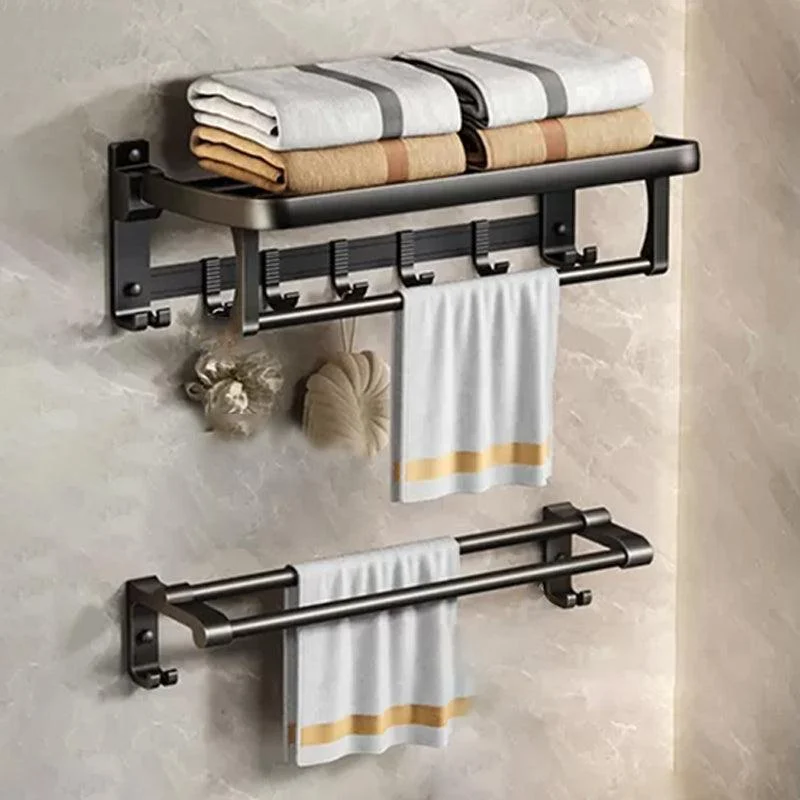 Modern Matte Black Bathroom Accessory Set Towel Bar/Paper Holder/Robe Hook Included -Bathlova