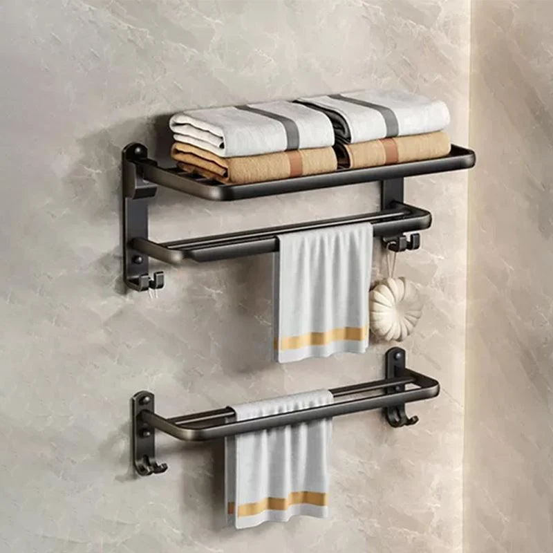 Modern Matte Black Bathroom Accessory Set Towel Bar/Paper Holder/Robe Hook Included -Bathlova