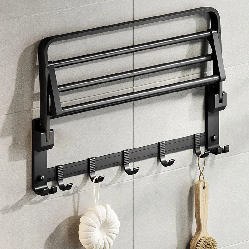 Modern Matte Black Bathroom Accessory Set Towel Bar/Paper Holder/Robe Hook Included -Bathlova