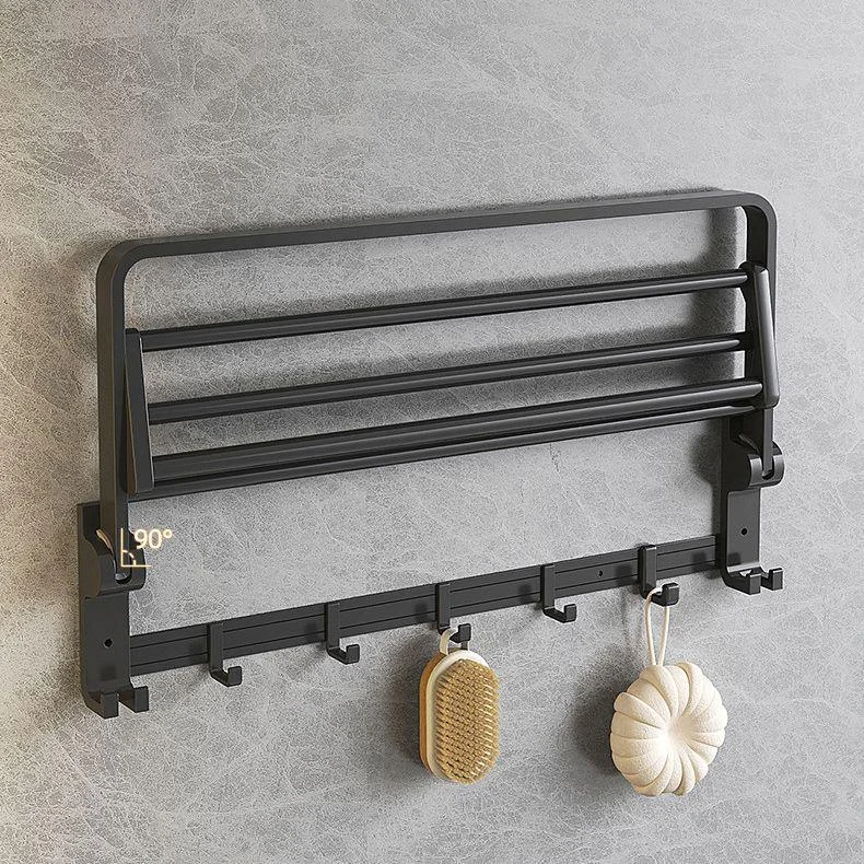 Modern Matte Black Bathroom Accessory Set with Bath Shelf/Robe Hooks/Towel Bar -Bathlova