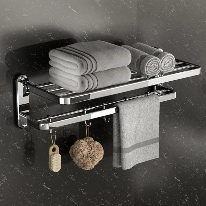 Modern Matte Black Bathroom Accessory Set with Towel Bar/Bath Shelf & Robe Hooks -Bathlova