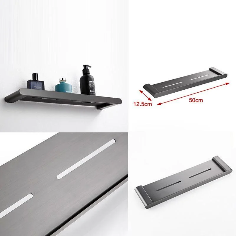 Modern Matte Gray Bathroom Accessory Set Bath Shelf/Towel Bar & Paper Holder Included -Bathlova