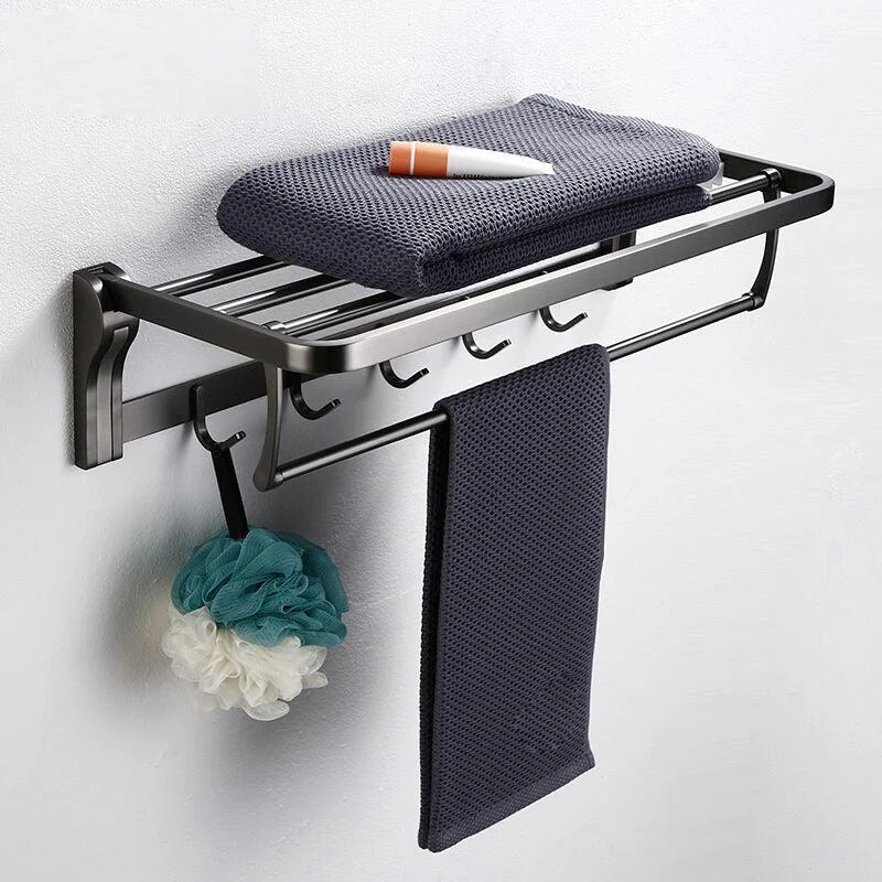 Modern Matte Gray Bathroom Accessory Set Bath Shelf/Towel Bar & Paper Holder Included -Bathlova