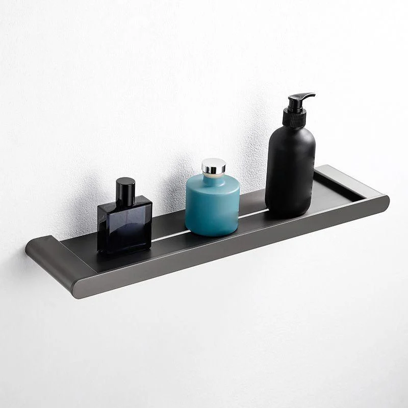 Modern Matte Gray Bathroom Accessory Set Bath Shelf/Towel Bar & Paper Holder Included -Bathlova