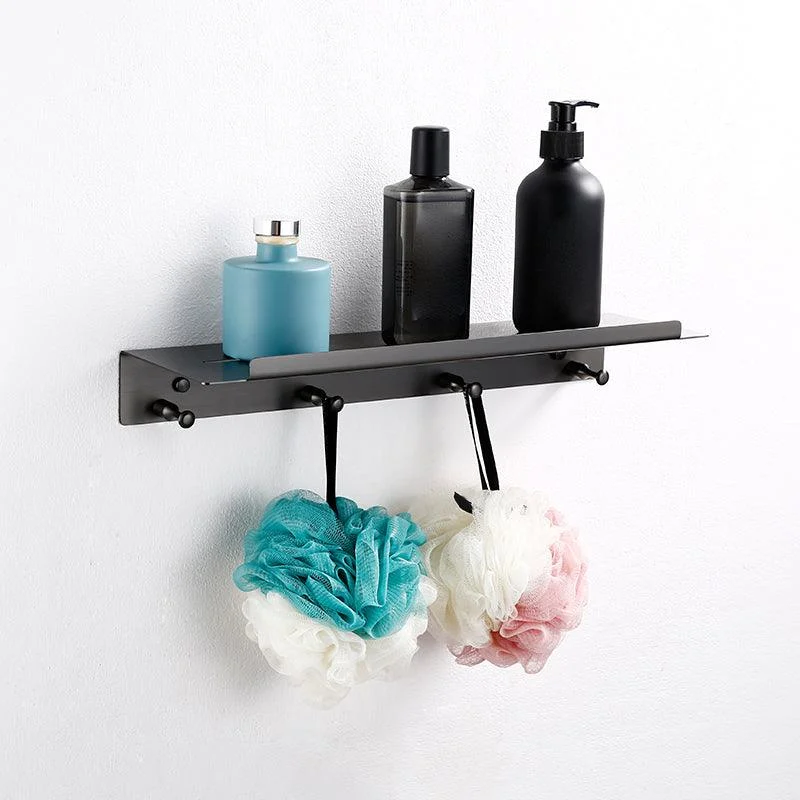 Modern Matte Gray Bathroom Accessory Set Bath Shelf/Towel Bar & Paper Holder Included -Bathlova