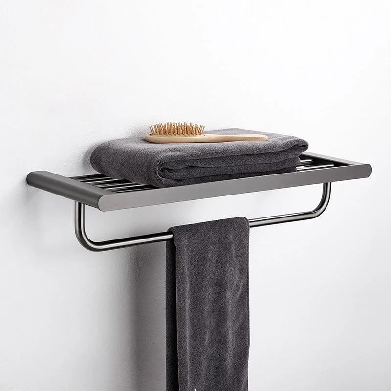 Modern Matte Gray Bathroom Accessory Set Bath Shelf/Towel Bar & Paper Holder Included -Bathlova