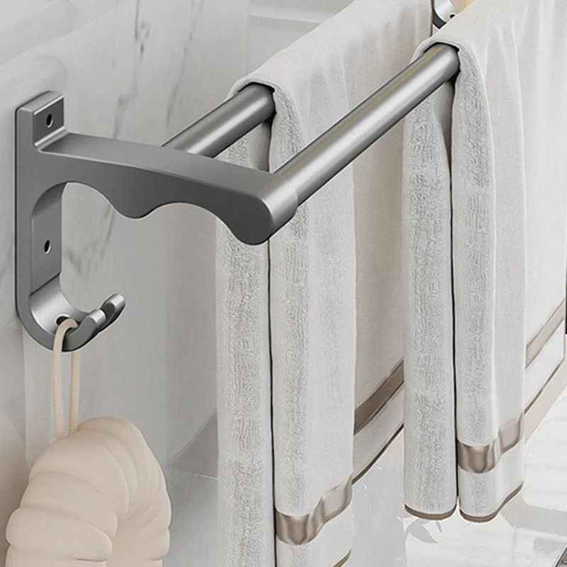 Modern Metal Bathroom Accessory Set Polished Sliver Bath Shelf/Paper Holder/Robe Hooks -Bathlova