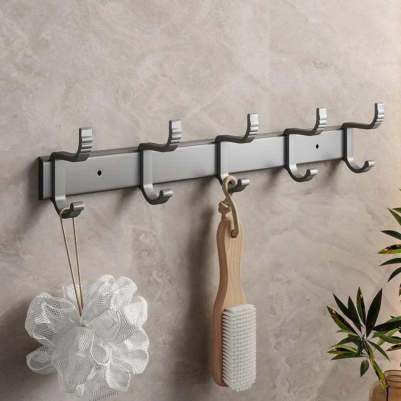 Modern Metal Bathroom Accessory Set Polished Sliver Bath Shelf/Paper Holder/Robe Hooks -Bathlova