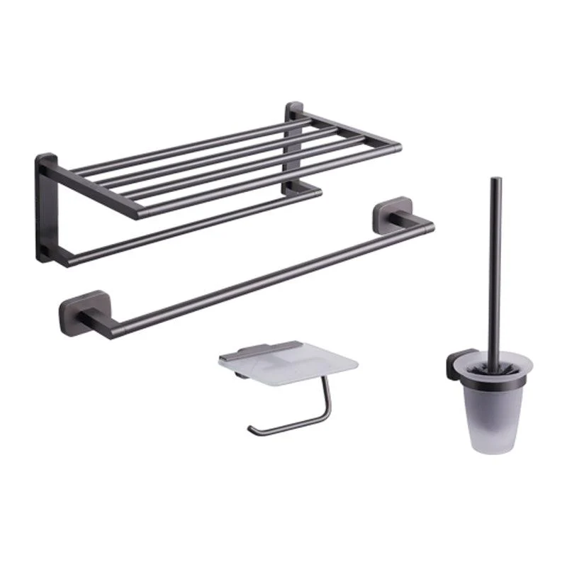 Modern Metal Bathroom Hardware Set Black Bathroom Accessories Hardware Set -Bathlova