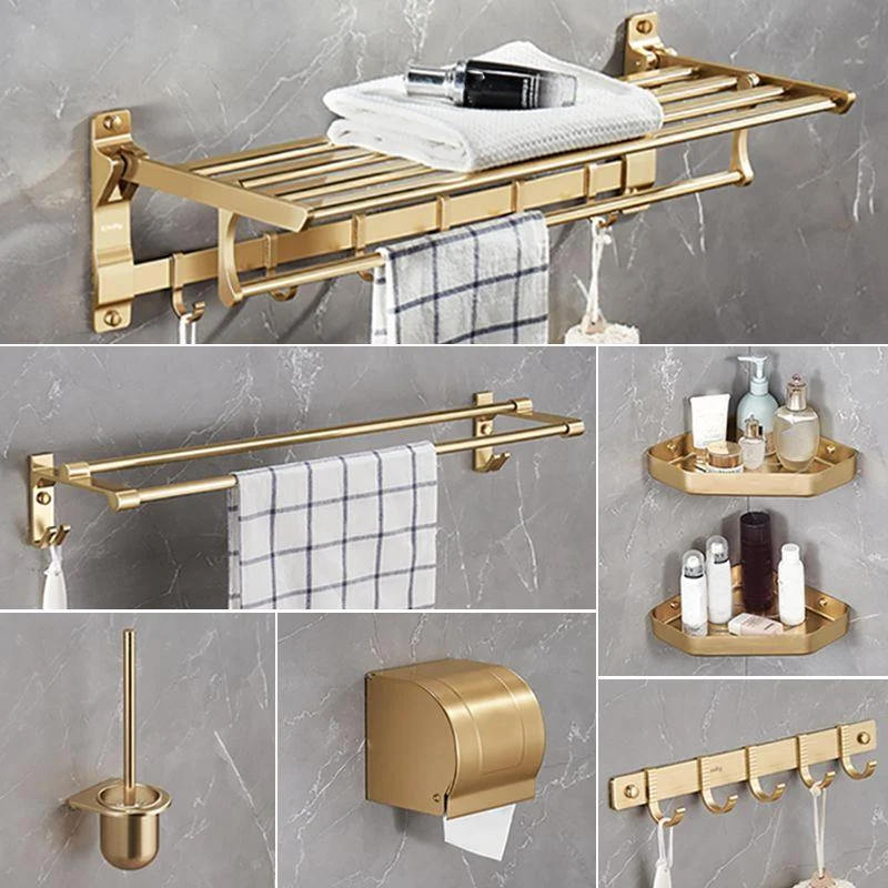 Modern Metal Bathroom Hardware Set Gold Bathroom Accessories Hardware Set -Bathlova