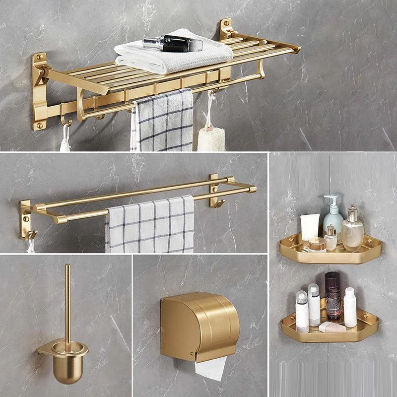 Modern Metal Bathroom Hardware Set Gold Bathroom Accessories Hardware Set -Bathlova