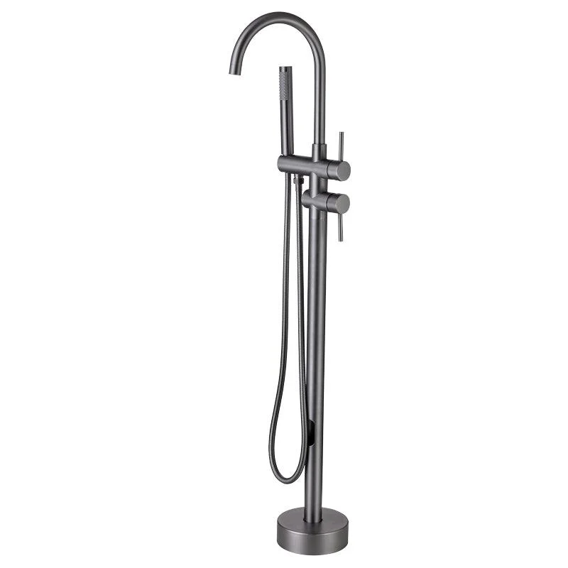 Modern Metal Floor Mounted Lever Handle Floor Mount for Bathroom -Bathlova