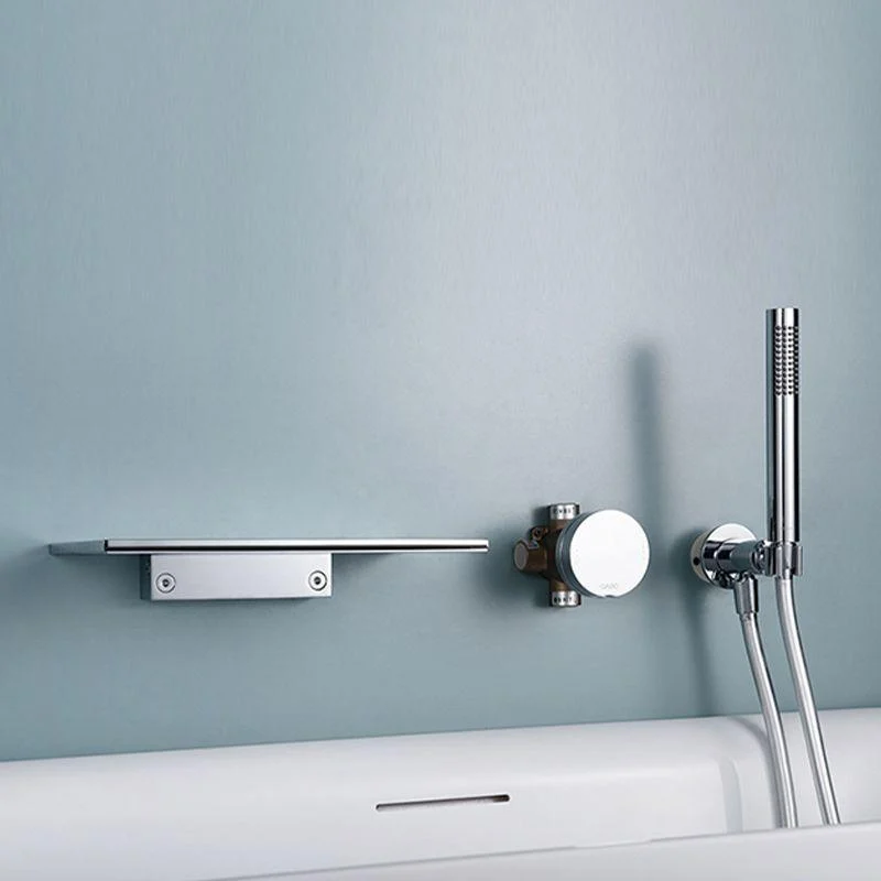 Modern Metal Tub Filler Single Handles Waterfall Tub Tap Trim -Bathlova