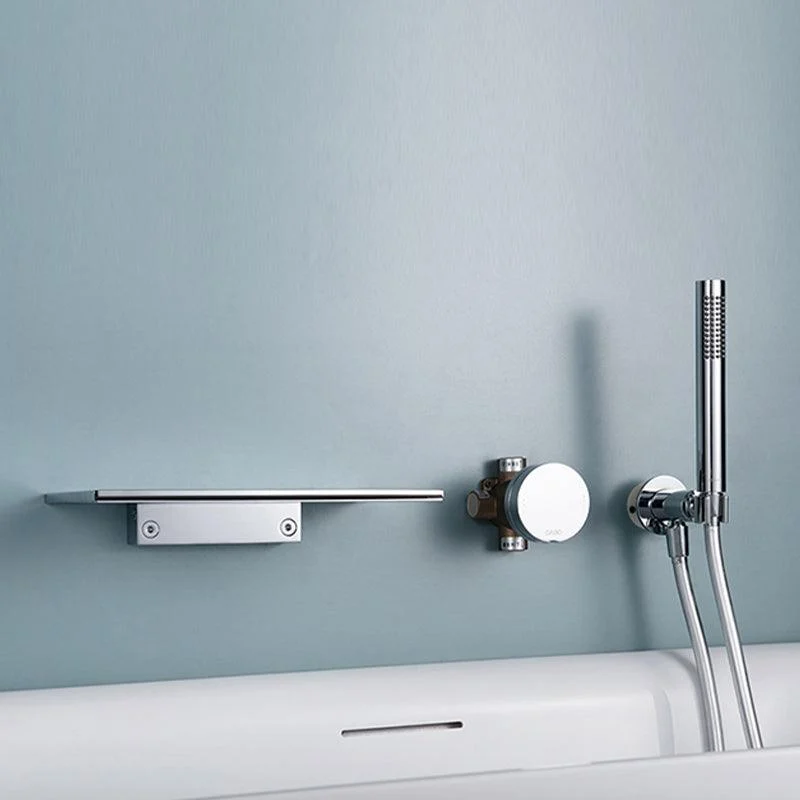 Modern Metal Tub Filler Single Handles Waterfall Tub Tap Trim -Bathlova