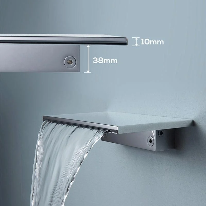 Modern Metal Tub Filler Single Handles Waterfall Tub Tap Trim -Bathlova