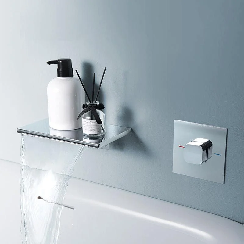 Modern Metal Tub Filler Single Handles Waterfall Tub Tap Trim -Bathlova