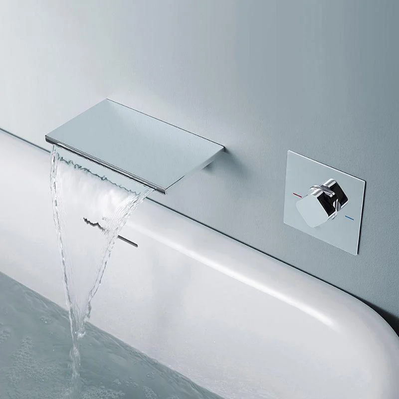 Modern Metal Tub Filler Single Handles Waterfall Tub Tap Trim -Bathlova