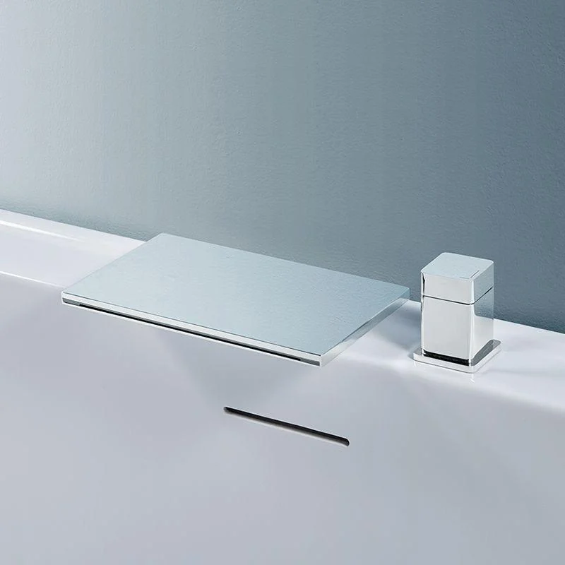 Modern Metal Tub Filler Single Handles Waterfall Tub Tap Trim -Bathlova