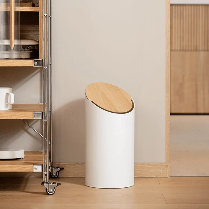 Modern Moheim Swing Bin with Walnut Lid -Bathlova