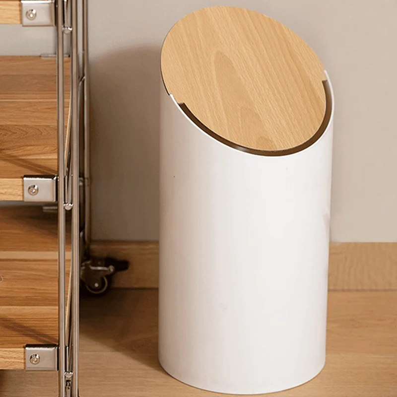 Modern Moheim Swing Bin with Walnut Lid -Bathlova