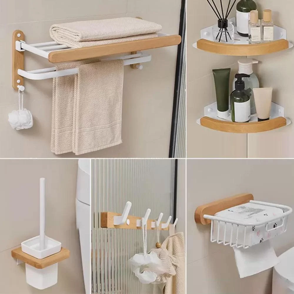 Modern Natural Bathroom Accessory As Individual Or As a Set in Solid Wood -Bathlova