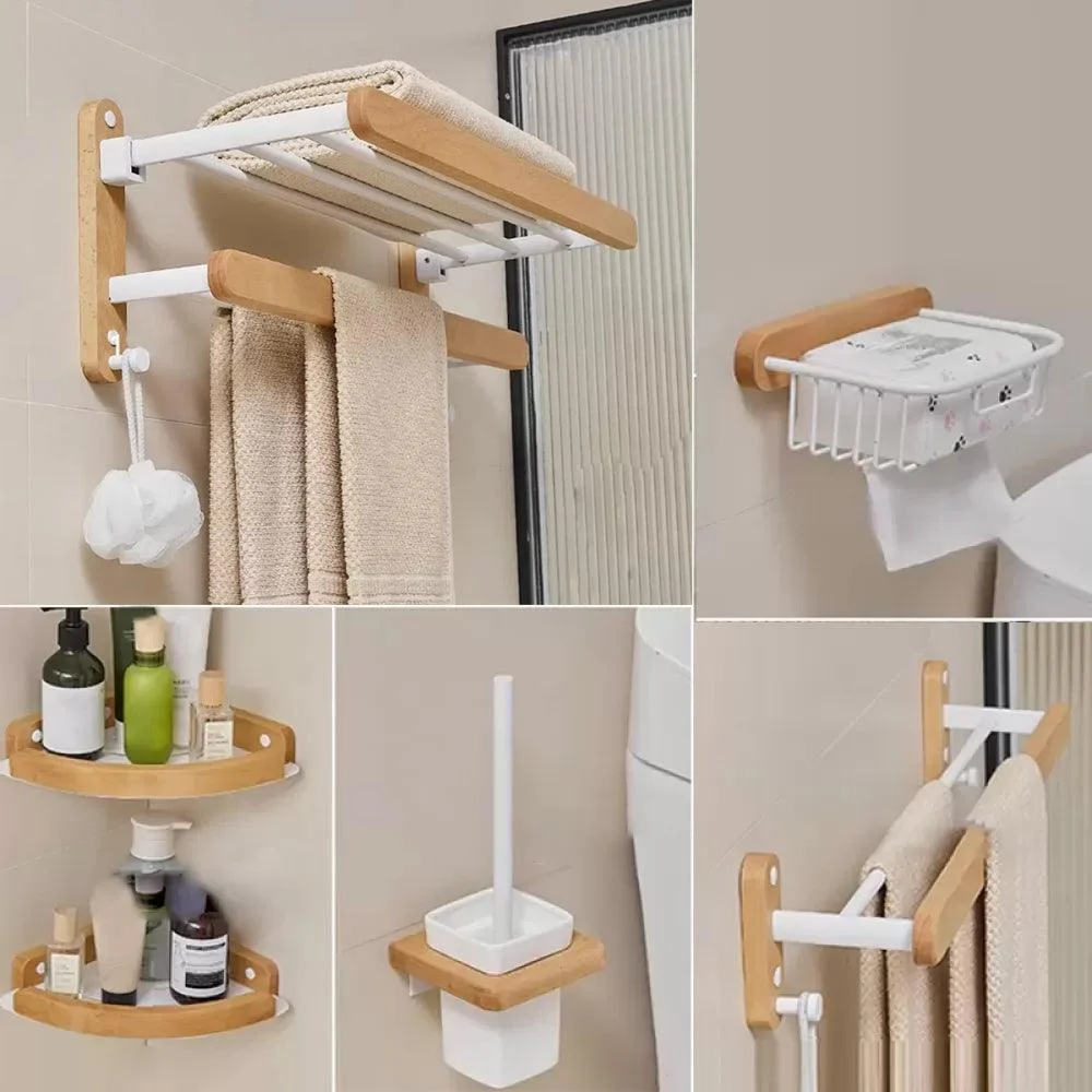 Modern Natural Bathroom Accessory As Individual Or As a Set in Solid Wood -Bathlova