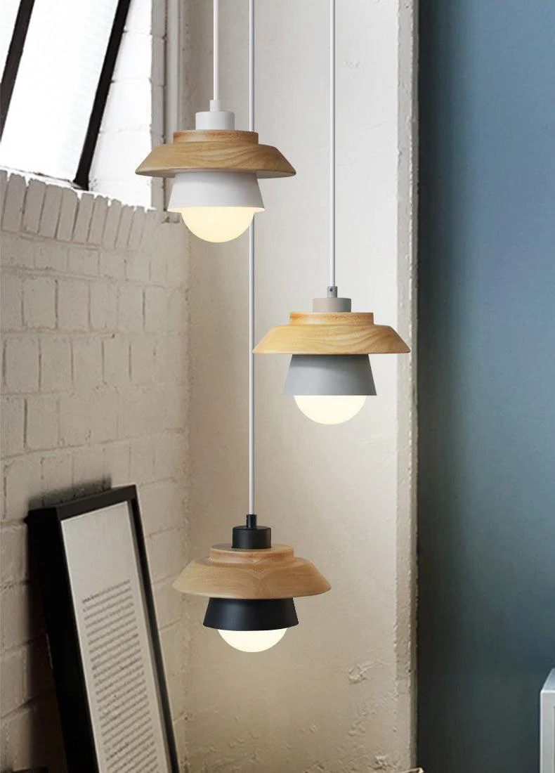 Modern Nordic Wood Pendant Light -Bathlova