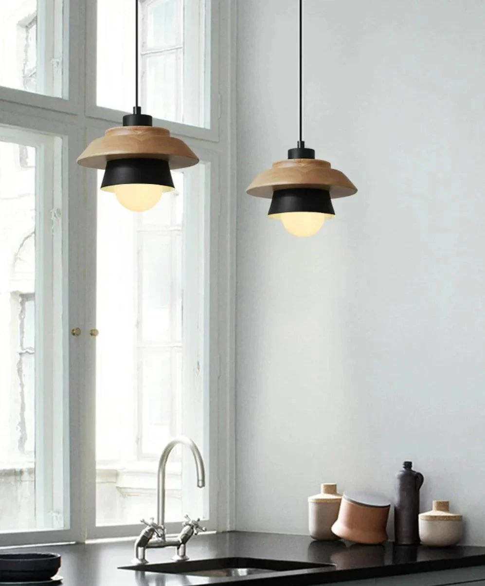 Modern Nordic Wood Pendant Light -Bathlova