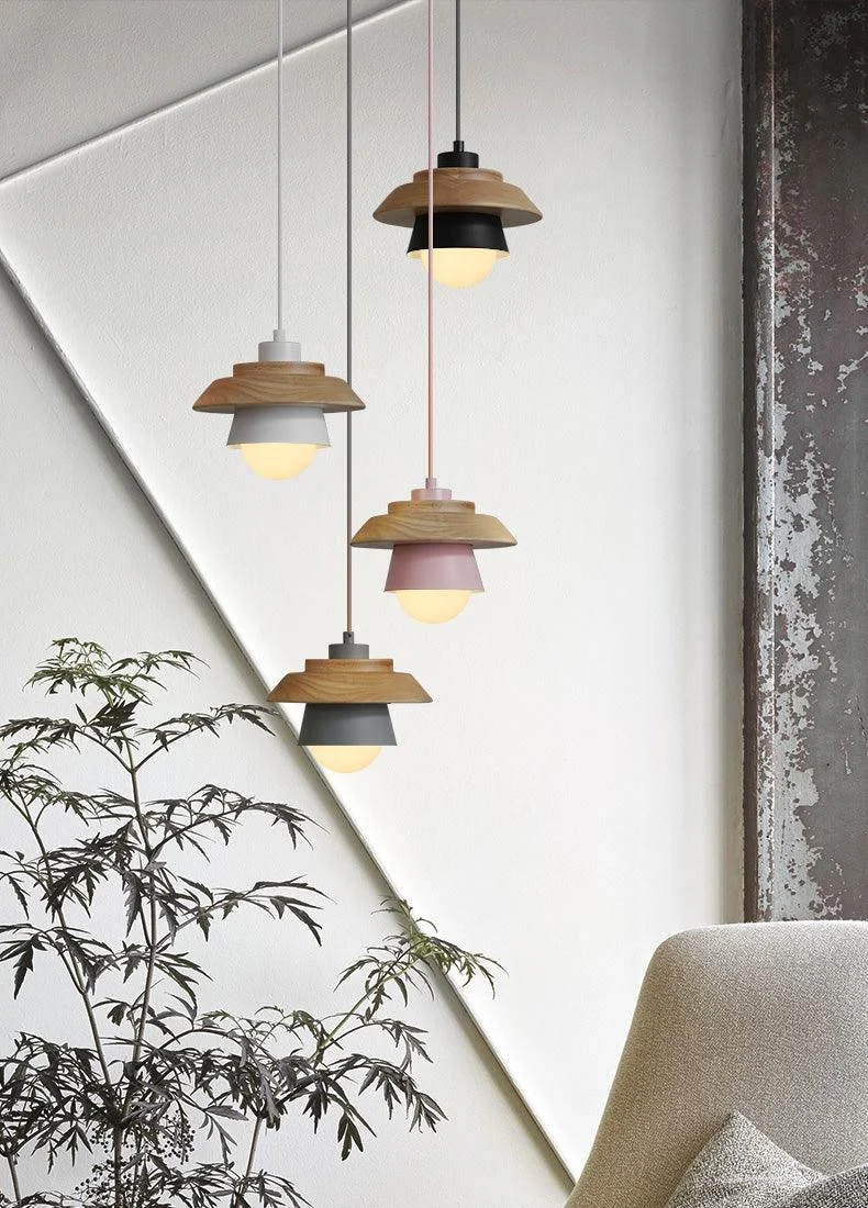 Modern Nordic Wood Pendant Light -Bathlova