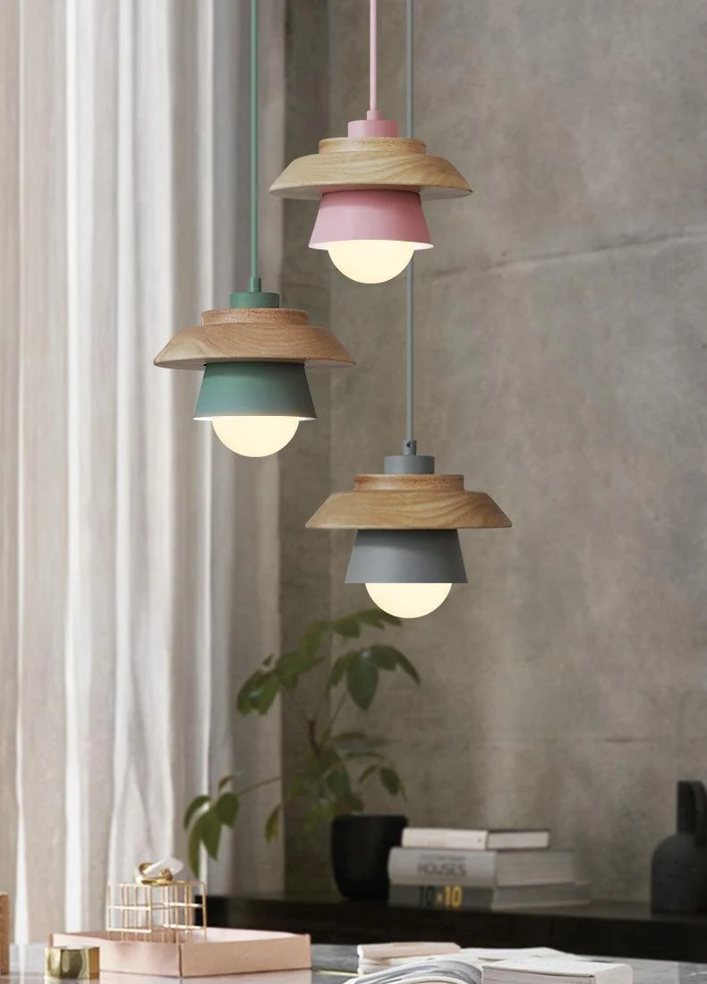 Modern Nordic Wood Pendant Light -Bathlova